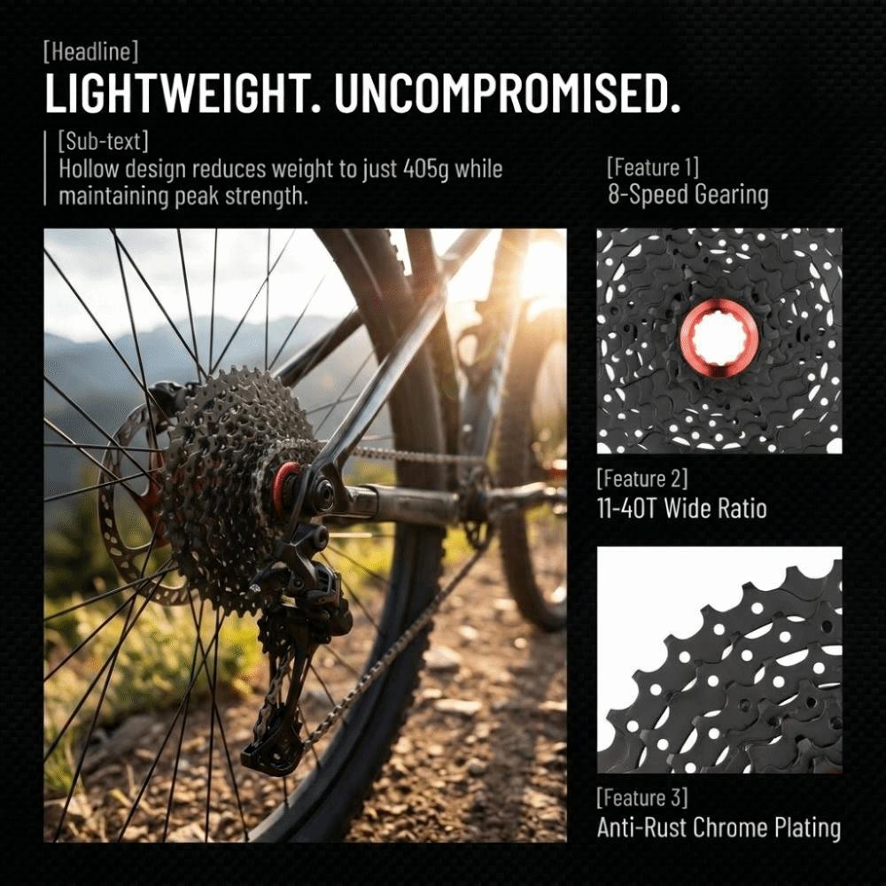 11-46T Road Bike Cassette 8 Speed Bicycle Freewheel Mountain Bike Cassette  for Mountain Bike чёрный