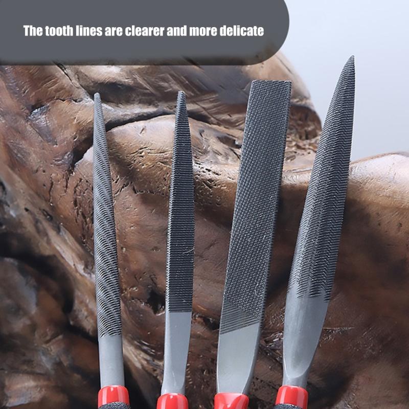 4Pcs Mini Needle Files Set Bearing Steel Metal Woodworking Stone Trimming