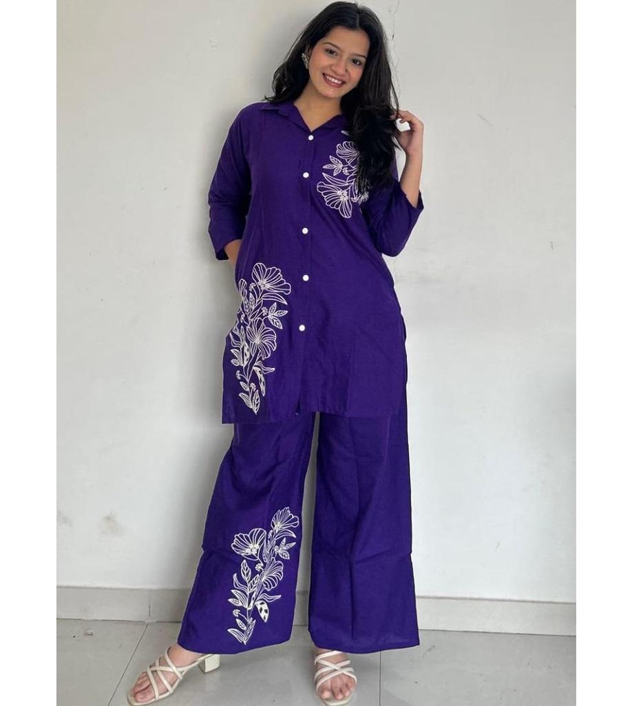 Indian Designer Kurta Pant Cord Set Women Bollywood Top Tunic Cotton Kurti Pure Dress