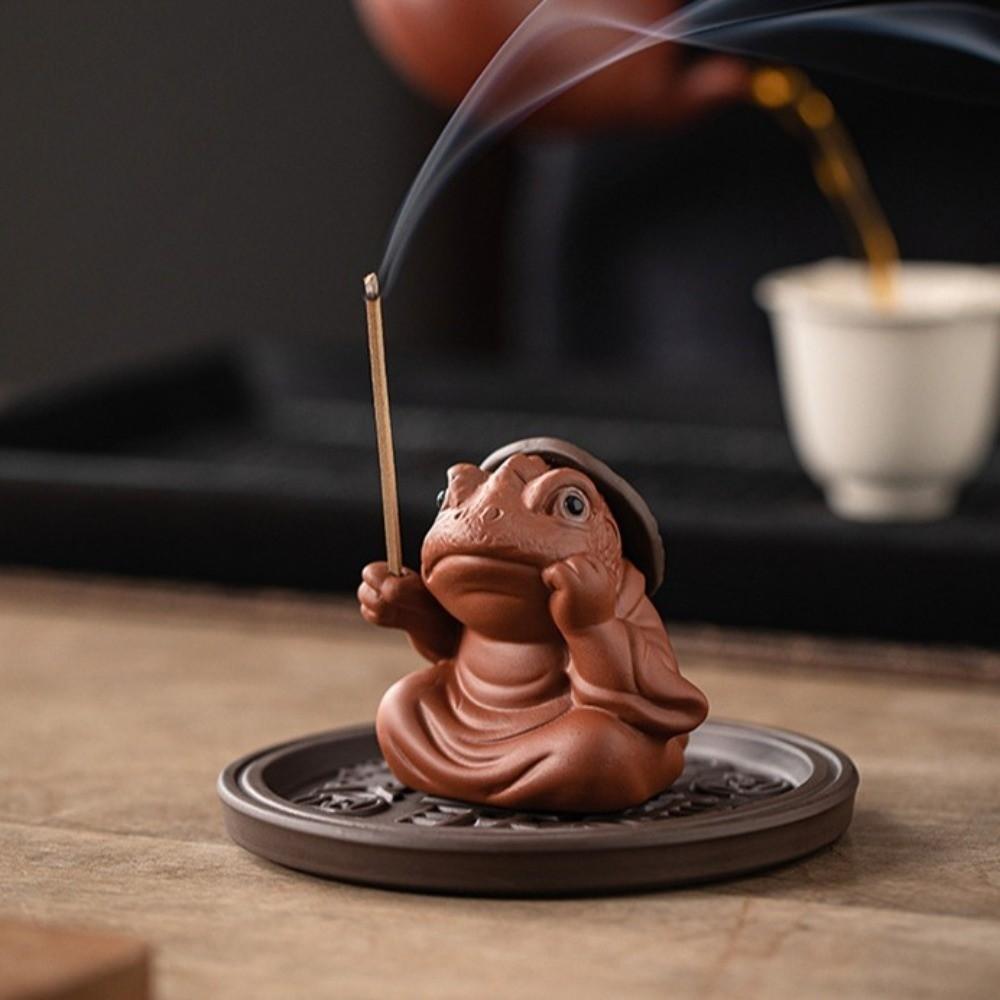 Ceramics Tabletop Incense Base Toad Fairy Incense Stick Burner Zen Space