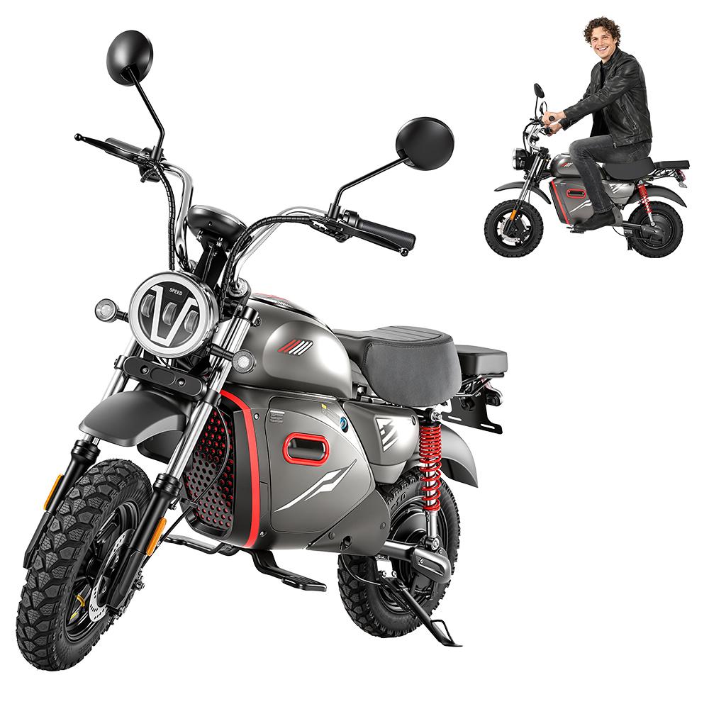 iScooter Y18 Electric Motorcycle 48V 20Ah Battery,15 inch Off-Road Tires,Smart NFC Unlock