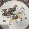 British Retro Hermes Bone China Oval Plate - Spray Painted Cartoon Design
