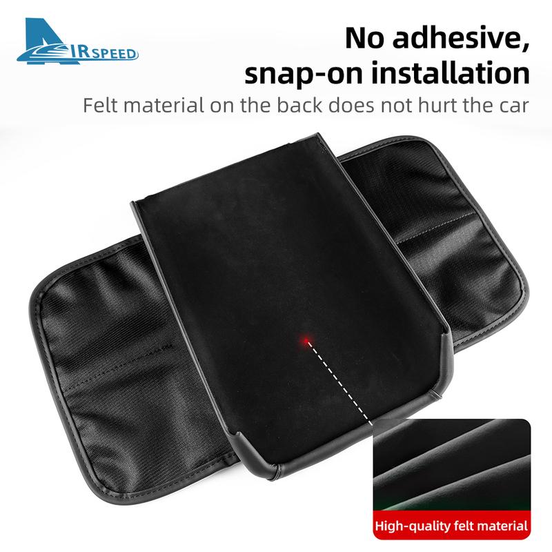 Leather Armrest Box Protective ABS Cover For Tesla Model 3 Model Y 2017- Highland 2024 Juniper 2025 Arm Rest Lid Accessories
