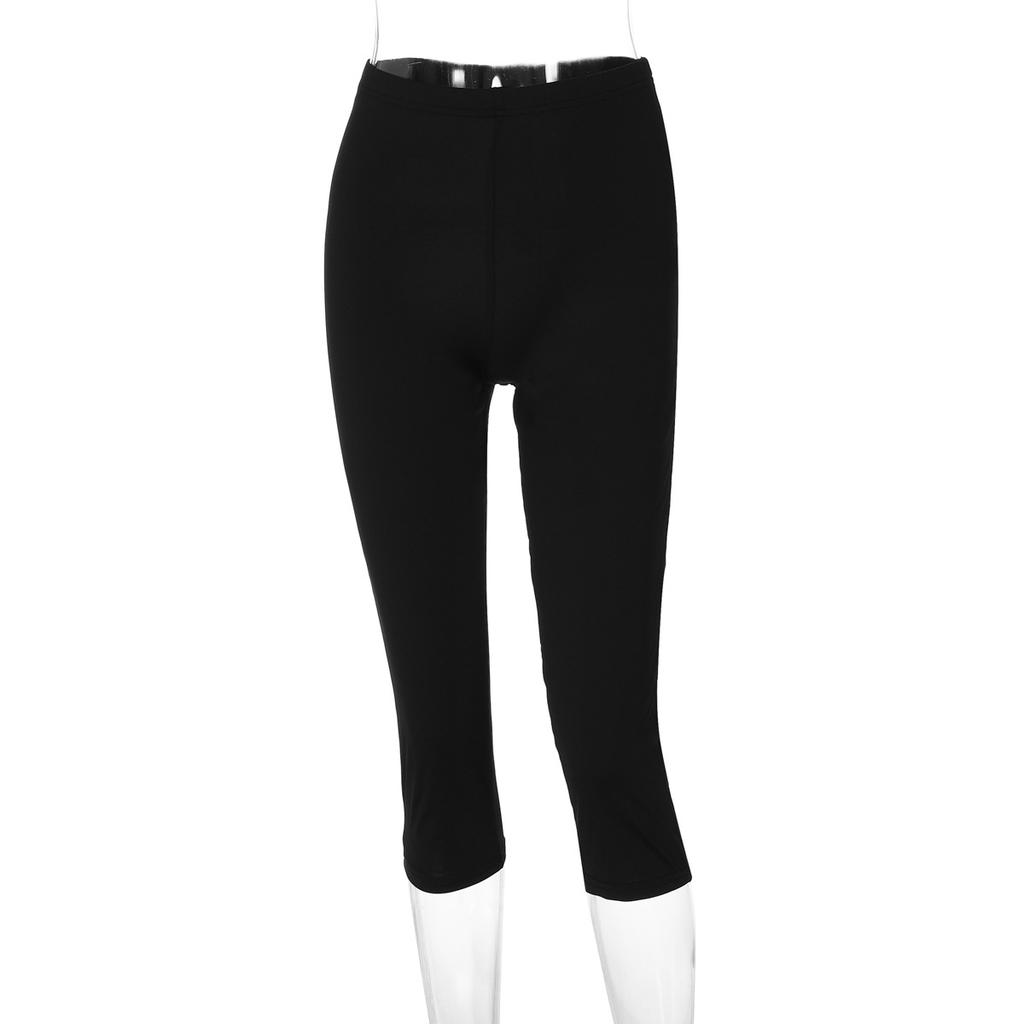 Women European Style High Elastic Printed Five Points Slim Sports Yoga Pants