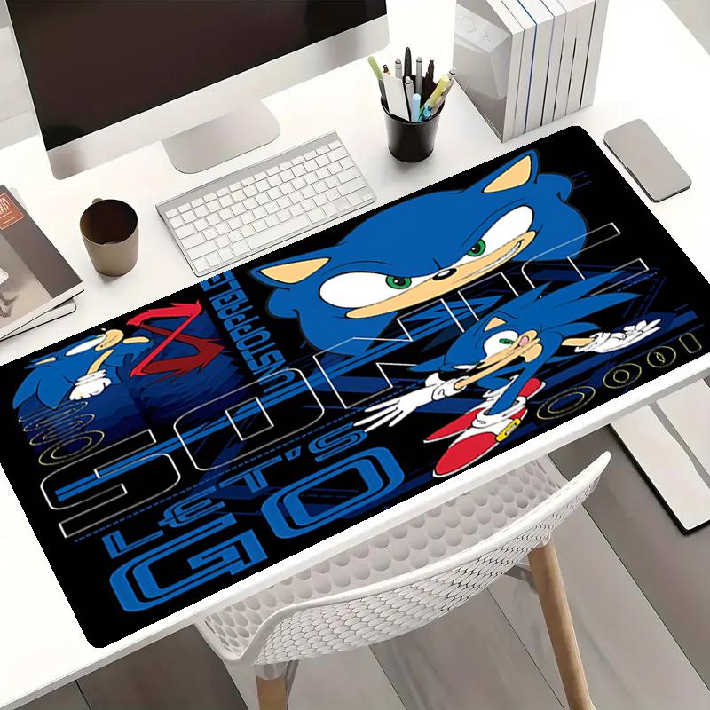 Sonic Theme Mouse Pad, Non Slip Rubber Base, Multifunctional Office & Home Decor, Perfect for Workspace Personalization.