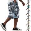 Men's Camouflage Print Shorts, Casual Drawstring with Multiple Pockets, Knee Length