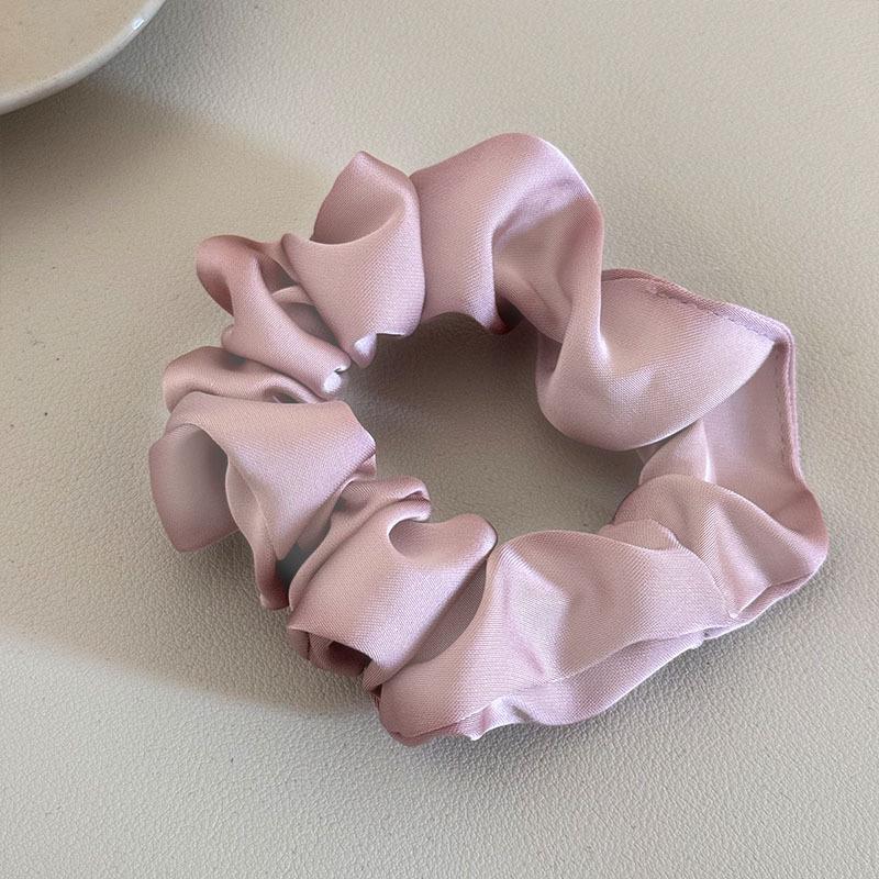 Solid Color High Elasticity Hair Tie with Leather Case for Women's Ponytails
