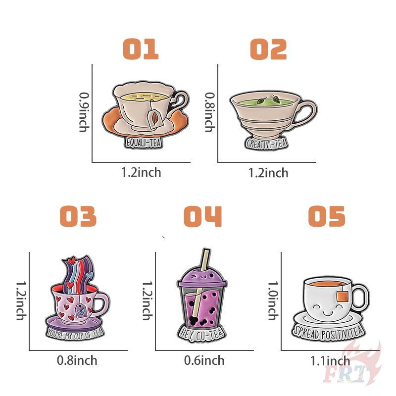 5Pcs/Set Funny Tea Slangs Brooches - Doodle Enamel Backpack Button Pins Badges