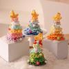 Knitted Christmas Tree with Jingle Bell Plush Christmas Hanging Pendant Wool Crochet Tree for Christmas Party Decor