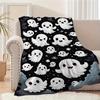 1pc Halloween gift cartoon pattern blanket, polyester fabric, machine washable, suitable for bedroom living room decoration