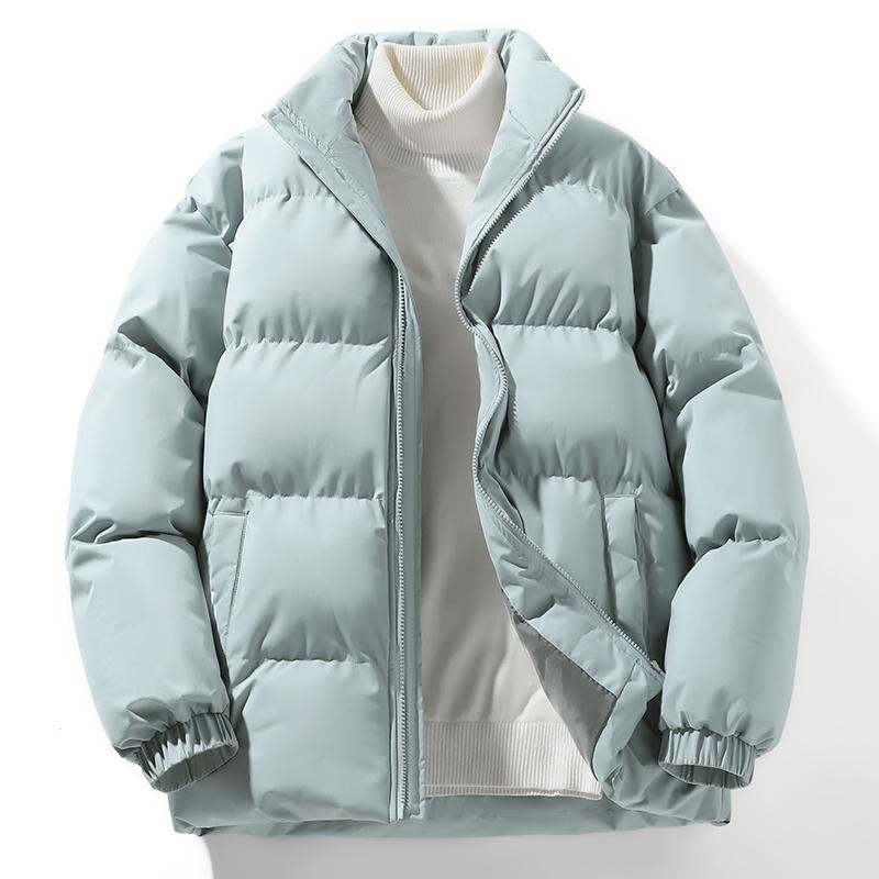Men's Stylish Winter Stand Collar Cotton Padded Jacket - Warm, Versatile, Thickened Coat for Autumn and Winter