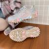 Aphixta Luxury Bling Sequine Sneaker Boots Spring Autumn Lace Up Women Shoes Thick Botton Rubber Sole Footwear Size43