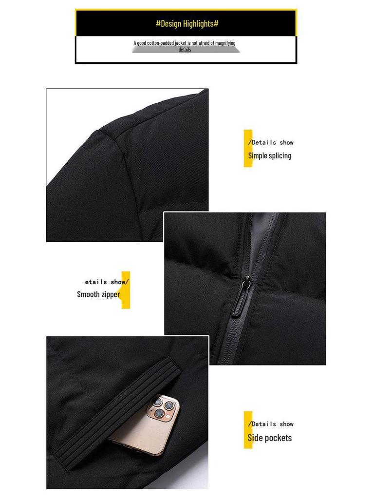 Veste d'hiver pour homme à col montant - Épaisse, chaude, vêtement d'extérieur rembourré en coton pour couples