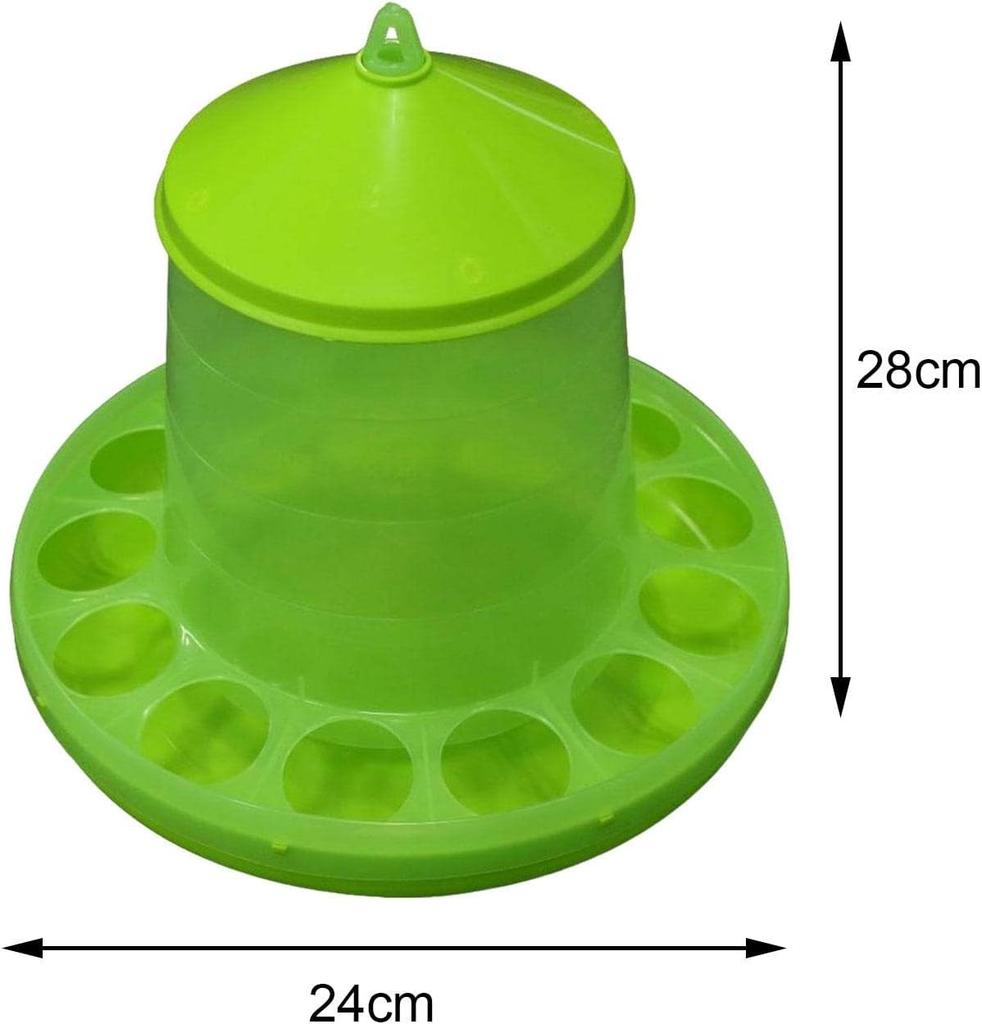 2kg Automatic Poultry Feeder Feed Bucket Farm Animal Barrel Chicken Feeder Waterer For Chick Livestock Peacocks Turkey Bird