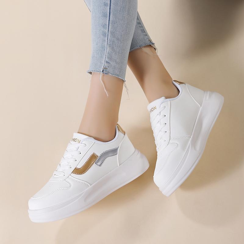 36-42 Women Sneakers Women's PU Leather Sneakers Sports Shoes Flats