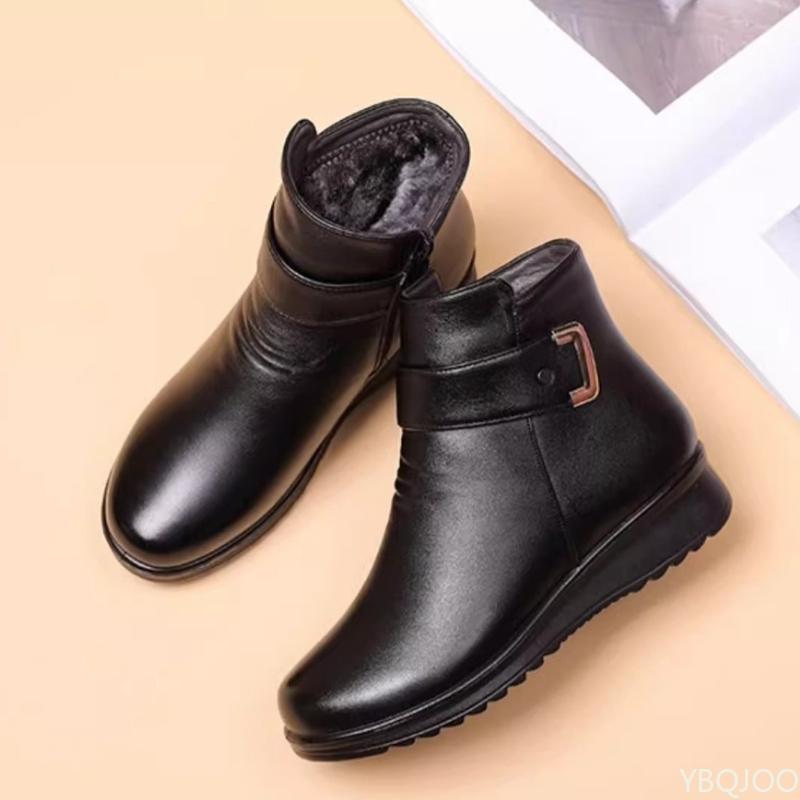 Módní všestranné krátké boty plyšová izolace zimní elegantní minimalistické pohodlné plochá podrážka protiskluzové dámské boty