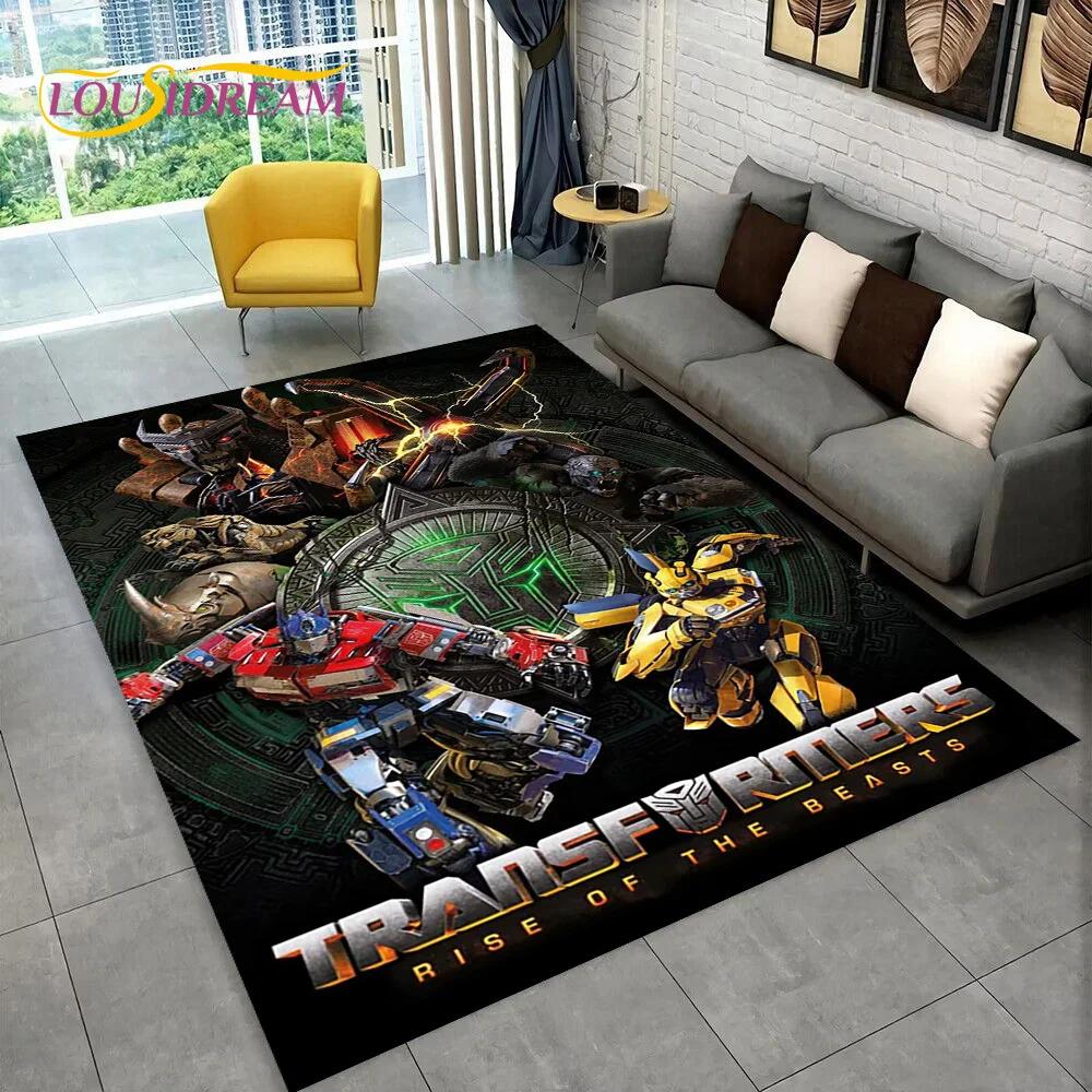 Cartoon T-Transformers Autobots 3D Carpet Rug for Bedroom Living Room Home Sofa Decoration,Children Game Large Decor Floor Mat