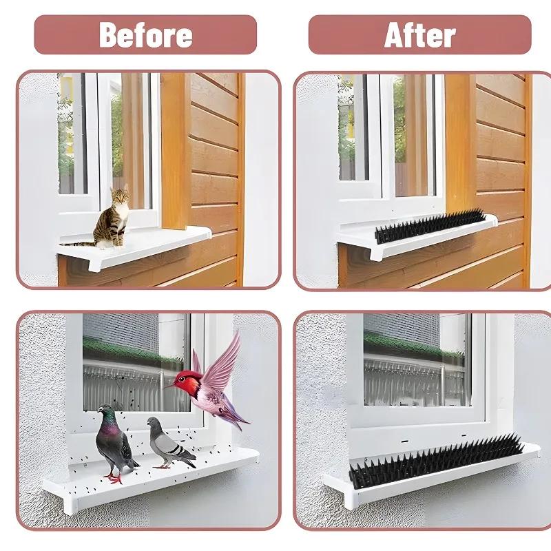10 Rows 450CM Plastic Anti-Bird Spikes Garden Anti-theft Deterrent Spike Fence Wall Pigeon Cat Proof Prevent Tools Anti Climb Cat Spike
