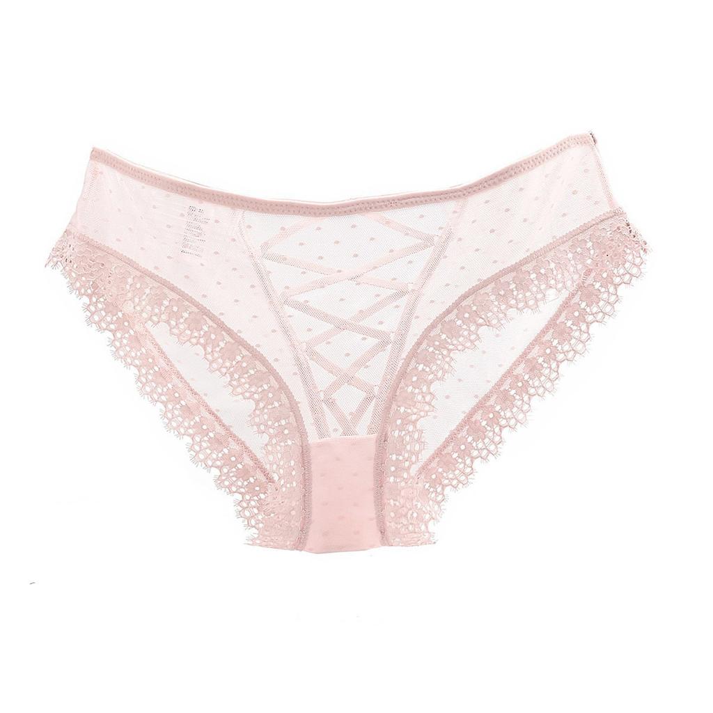Lace Panties Women's Mesh Breathable Large Size Briefs Straps Cross Hollow Sexy Sex Panties