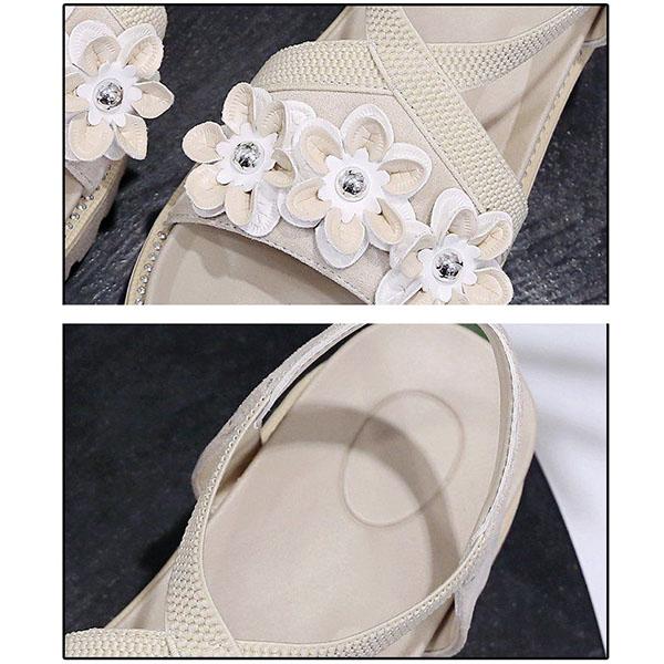 Letní sandály dámské vílí styl ke všemu síťová červená ins móda květina silná podrážka římské dámské boty