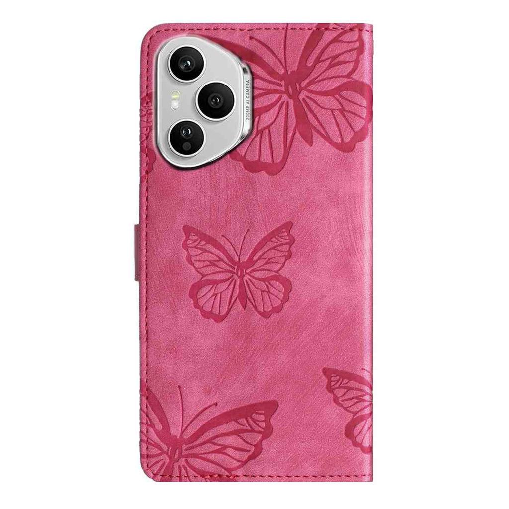 For Honor 400 Pro 5G (Global) Case Butterfly Design Flip Wallet Leather Phone Cover Skin-Touch