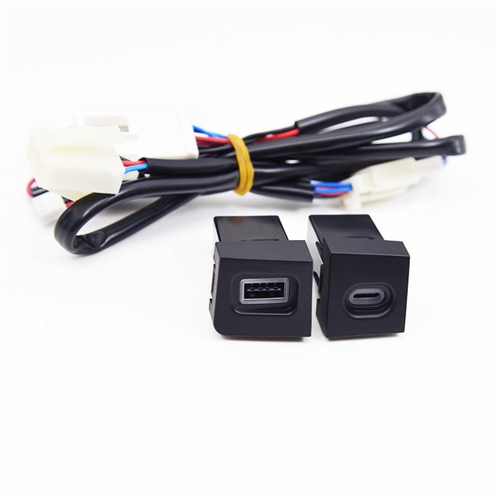 18W QC3.0 USB +TYPE-C Car Charger Socket Fast Charger Adapter For VW CC Magotan B6