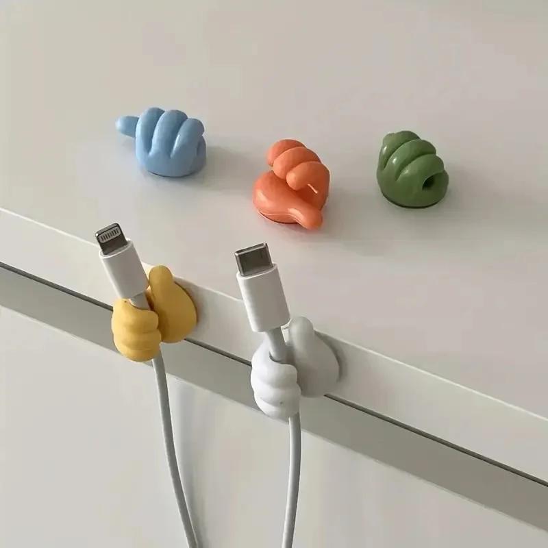 

Thumb-shaped Cable Organizer, 10 Pieces, Storage Clips, Adhesive Hooks Without Drilling, Plastic, Perfect