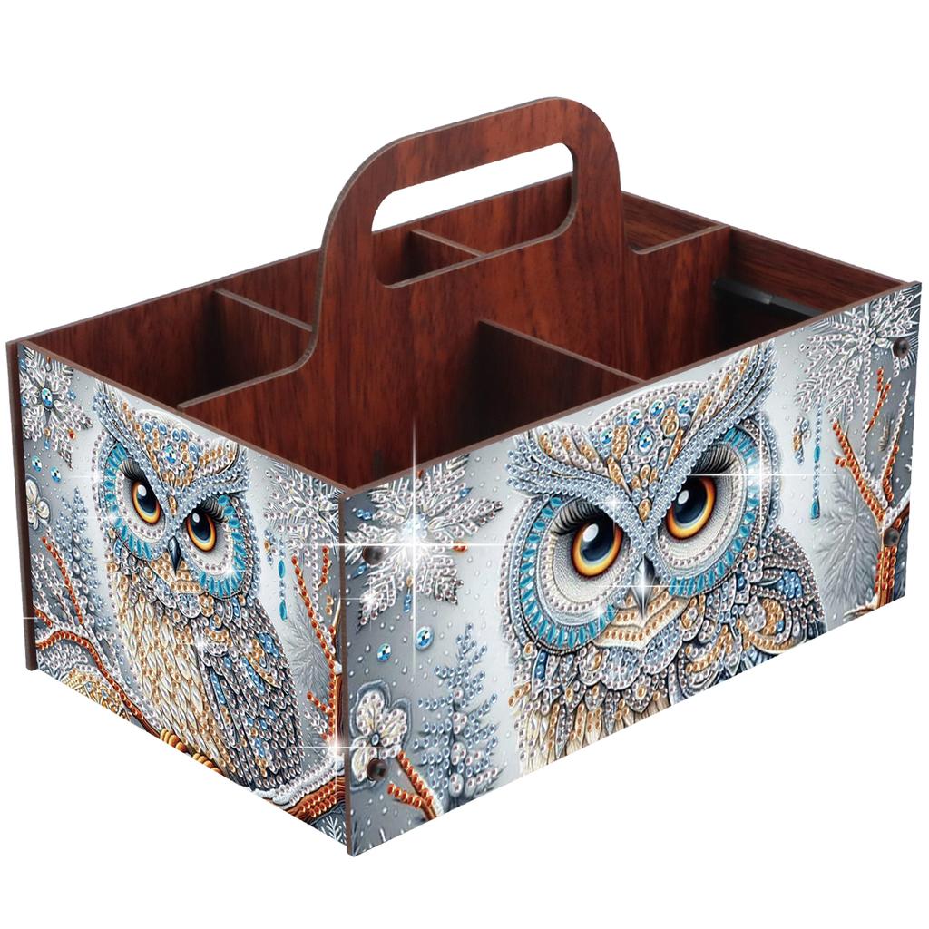 DIY Wooden Diamond Art Painting Storage Box Kit with Handheld Diamond Art Painting Holder Box for Home Office Decor Crafts Gift