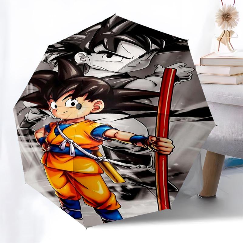 1pc Dragon Ball Z Goku Umbrella Automatic Open Close Portable 3-Fold Design 8 Bone Iron Frame Outdoor Umbrella Perfect Gift for Fans, Travelers, Daily
