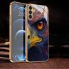 Gold-plated Tempered Glass Phone Case, Compatible Galaxy S26 S25 S24 S23 S22 Ultra Plus. Features Eagle-eye Illustration Design.