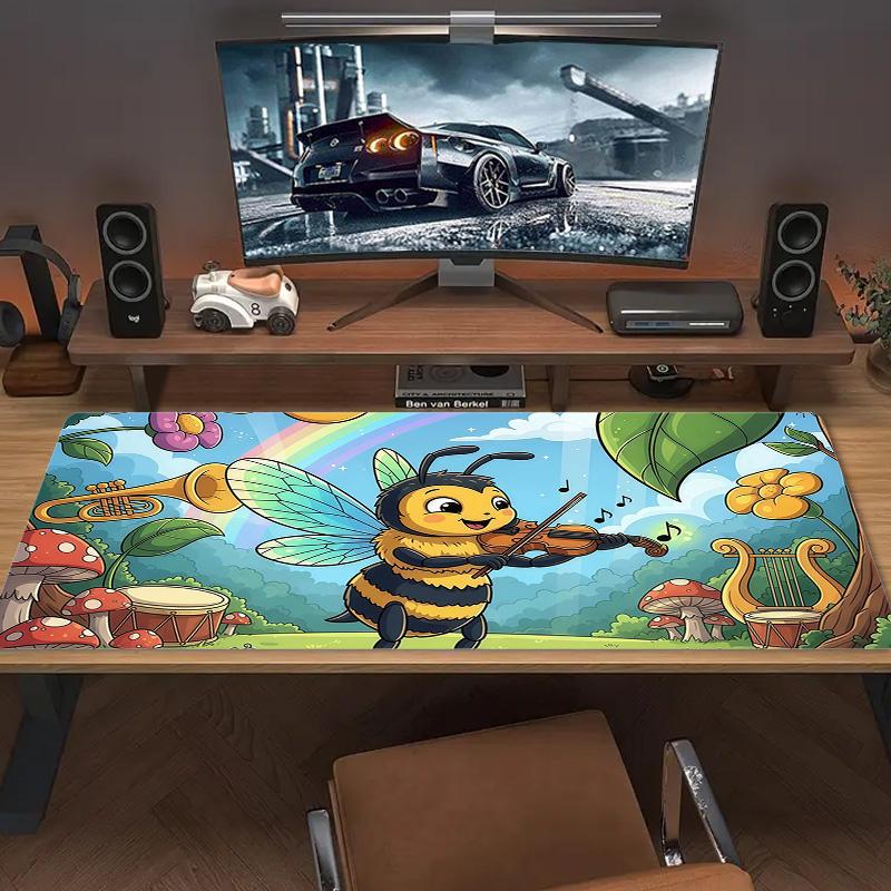Maya the Bee Print Cushion Non-slip Laptop Tablet Big Mousepad XXL Mat Mini PC Playmat With Lock edge