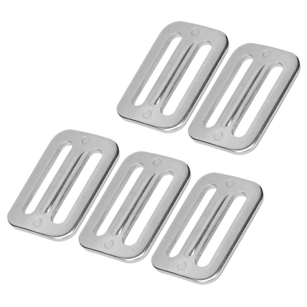 5 PCS Stainless Steel Adjustable Slide Buckle Rectangle Webbing Slider  For Purse Making and Bag DIY