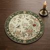 Anti-scald Flower Linen Table Mat Anti-slip Round Dining Mat  Party Table Decoration