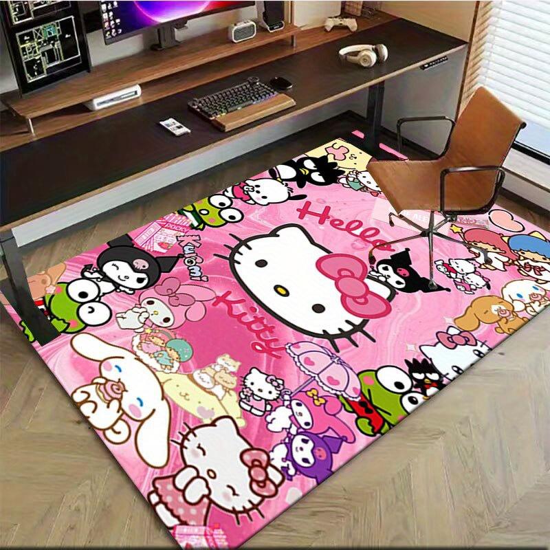 1pc Sanrio Hello Kitty Mermaid Printed Office Carpet Rectangle Rug Under The Table,Perfect Room Decor for Living Room, Bedroom, Kitchen, Non-slip Floo