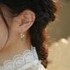 Natural Hetian Jade Pearls14K Gold earrings and ear clips with a niche design, popular online, autumn and winter earrings for women