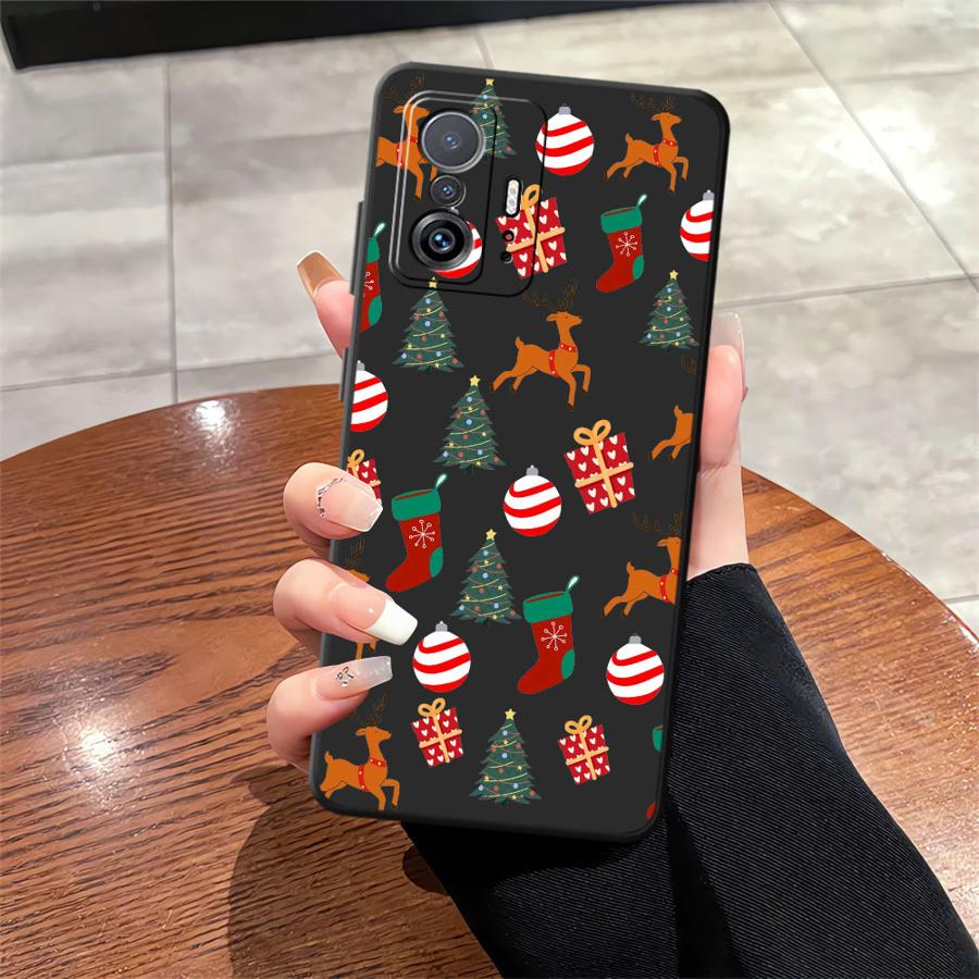 Creative Christmas Element Fashion Black Soft Phone Cover Case for Xiaomi Mi 11 12 13 Lite 12X 13 14 15 Pro 10T 11T 12T Pro