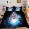 Star Animal Digital Printing Quilt Cover Pillowcase Three-Piece Set Polyester