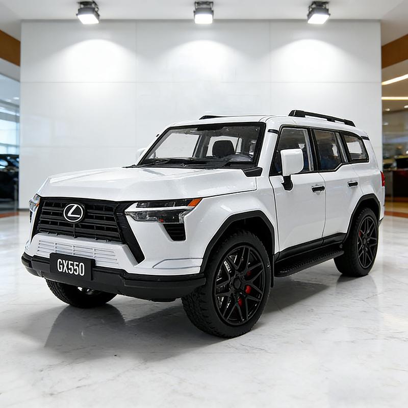 Modellino Auto Giocattolo in Lega pressofusa SUV Lexus GX550 Scala 1/24 Suono e Luci Pull Back Giocattolo per Bambini Collezionabili Regalo di Compleanno