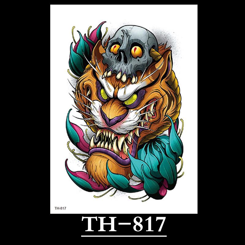Animal Tattoo Sticker, Liger Tattoo Sticker, Half Arm Waterproof Tattoo Sticker, Large Picture Temporary Sticker Tattoo