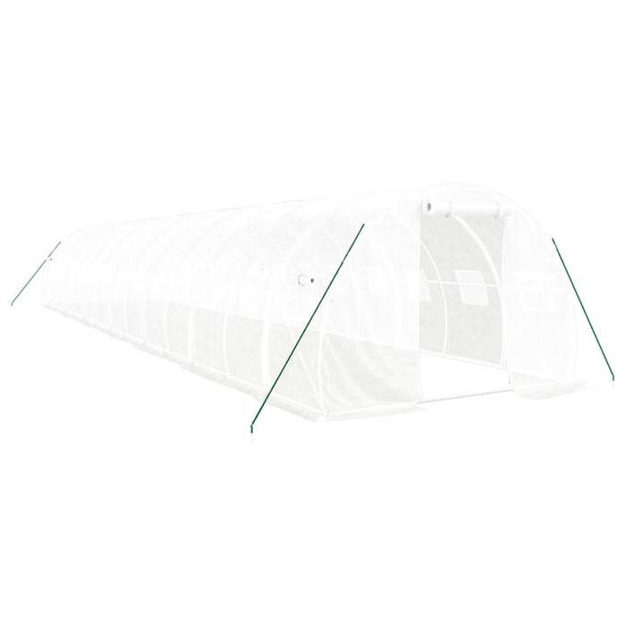 VidaXL Greenhouse with White Steel Frame 42 M² 14x3x2 M, Polytunnel, Cold Frame, Tomato Greenhouse, Garden Greenhouse, 3188055