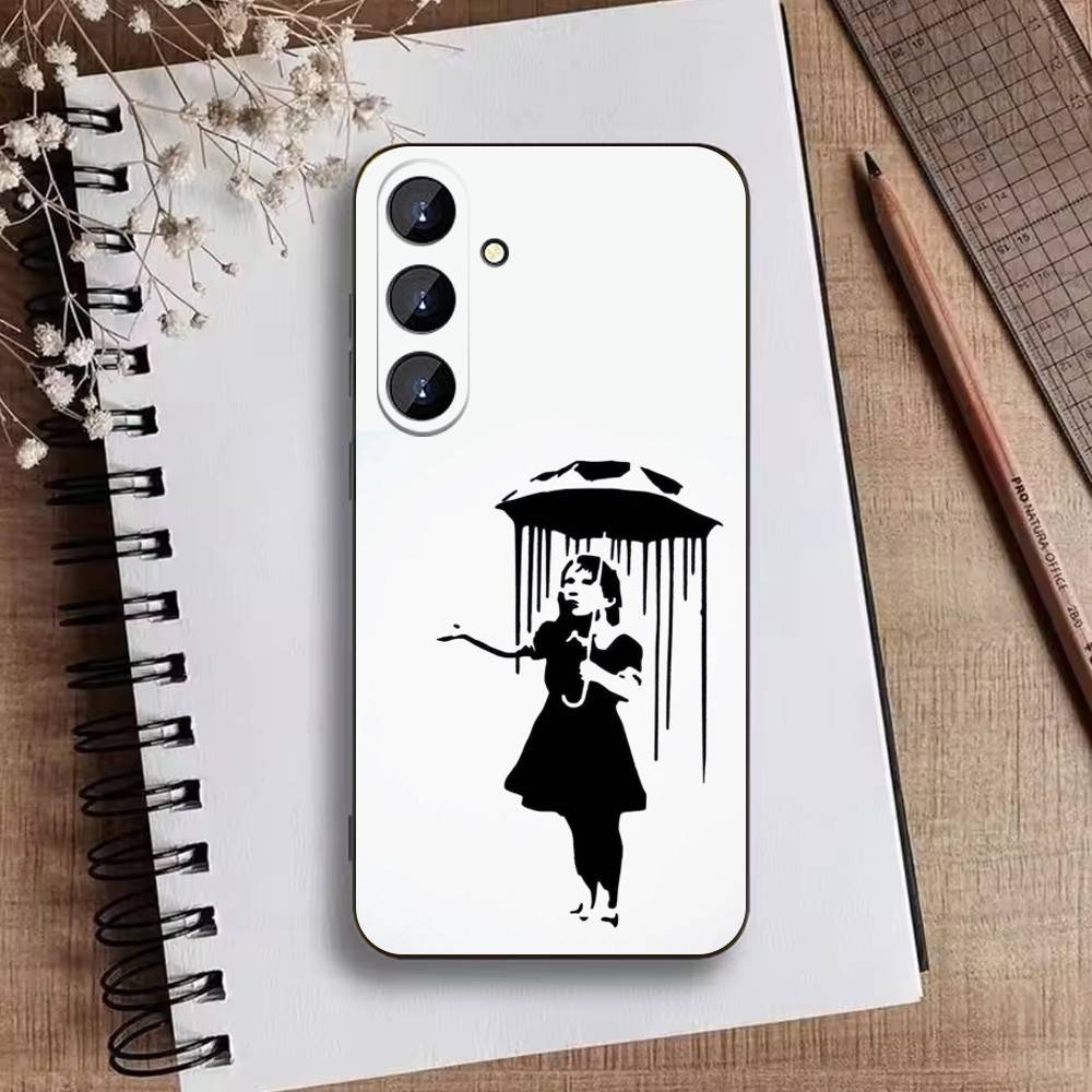 Graffiti Artist B-Banksy Phone Case For Samsung Galaxy A73,21,22,32,71,53,52,51,80,5G Soft Black Cover Samsung a31