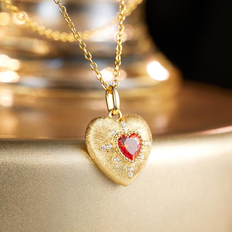 Handmade brushed retro jewelry women s pendant necklace light luxury niche 925 sterling silver necklace elegant women s jewelry 925 silver