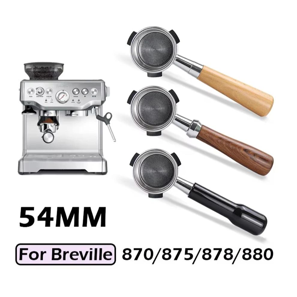 54mm Coffee Bottomless Portafilter For Breville 870 878 880 Replacement Filter Basket Naked Barista Tools Espresso Accessories