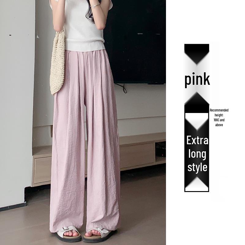 Women's Ice Silk White Wide-Leg Pants - Summer 2025 Collection