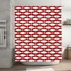 Fish Shower Curtain Red White Pattern Ocean Sea Animal Bathroom Decor Waterproof Modern Coastal Home Textile Washable