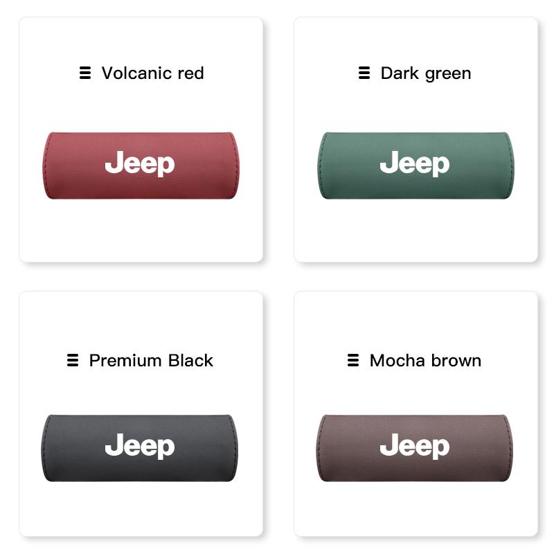 Leather Car Roof Armrest Non-slip Handle Protector Pull Cover For Jeep Grand Cherokee Wrangler JK Gladiator Compass Renegade AJQ1