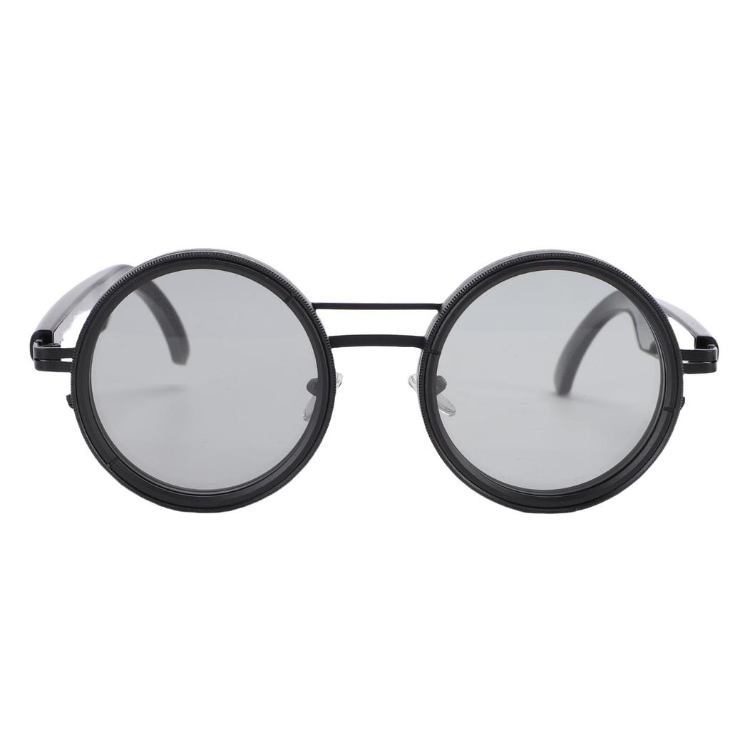 KI Intelligente Übersetzungsbrille Grau Rund Verstellbares Glas Kabellos 114 Sprachen Übersetzer Sonnenbrille