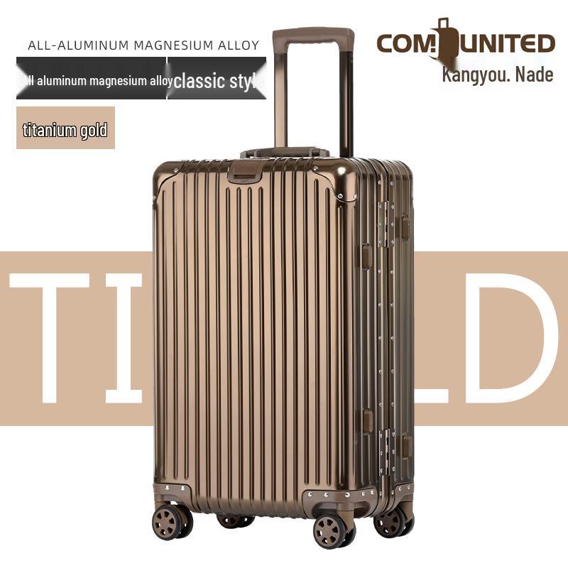 Valiză de 26 de inci din aliaj de aluminiu, cu încuietoare cu combinație, pentru femei și bărbați