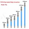 PH2 Blue Skin Phillips Screwdriver Bits Set - 7 Pieces with Hex Shank (25mm To 150mm)