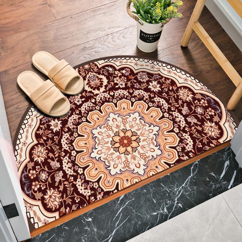 Simple Nordic Style Semi-circular Bath Mat Non-slip Bedroom Carpet High Quality Absorbent Mat Home Decoration Entrance Door Mats
